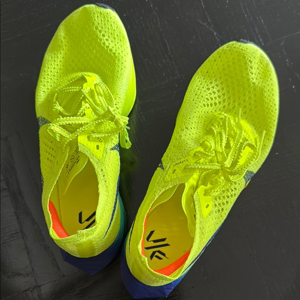 Nike Neon Yellow and Blue Women's Sneakers